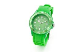 Часы женские с силиконовым браслетом, зеленые